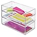 mDesign Office Supplies Desk Drawer Organizer for Scissors, Pens, Markers, Highlighters, Tape - 4