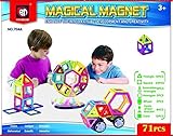 Magnetic building Blocks set, 71 pcs 3D Building tiles Construction Playboards toys, 2017 new version with music - Creativity & Imagination for hours of fun for your growing kids