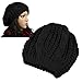 JOVANA New Arrival Top Fashion Winter Warm Women Lady Yong Girls Baggy Beret Chunky Knit Knitted Braided Beanie Hat Ski Cap Crochet Knitted Hat Knitted Crochet Oversized Slouch Hat for Women (Black)