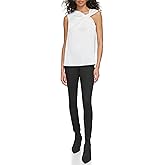 Calvin Klein Womens Sleeveless Blouse with Twist Neck Detail