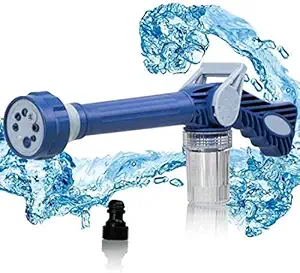 STOCKZONE Jet Water Cannon 8 in 1 Turbo Water Spray Gun for Car with inbuilt Soap Tank for Car Bike Washing Gardening Washing/Gardening with inbuilt Soap Dispenser Tank Jet Spray for car wash