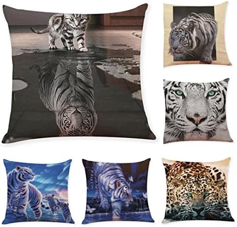 Toponly Home ❤️ Hot Sales❤️ Soft Cushion Covers,Toponly Tiger Cat Animal Printed Throw Pillowcase Home Decor Pillow Covers (D, 45 X 45cm)