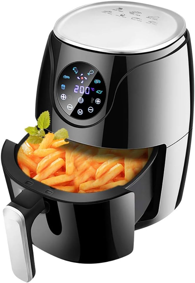 BTSSA 1000W Digital Air Fryer Large Capacity Hot Air Fryer Oven Cooker with 6 Cooking Presets Auto Shut Off & Timer Safe Parts,Smart Touch Screen 2.6L