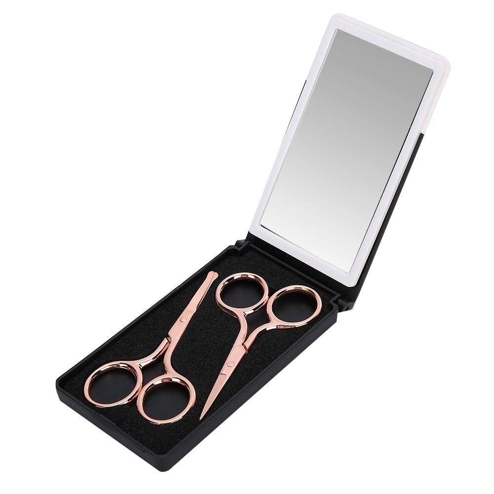 Stainless Steel Facial Grooming Kit for Men — Nose, Eyebrow, Mustache & Beard Trimming Scissors, Portable Quiet Barber Shears, Safe Hair Removal