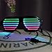 Kicsto Rechargeable Slotted Shutter Light up LED Flash Glasses, Black