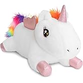SQEQE Weighted Unicorn Plush, Weighted Unicorn Stuffed Animal, Cute Plushies Soft Pillow Toy Gift for Kids Adults 13.8 Inch, 1.6 Lbs