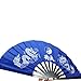 Blue Stainless Steel Tai Chi Kung Fu Fan With Double Dragon Design (Ssangyong fan)