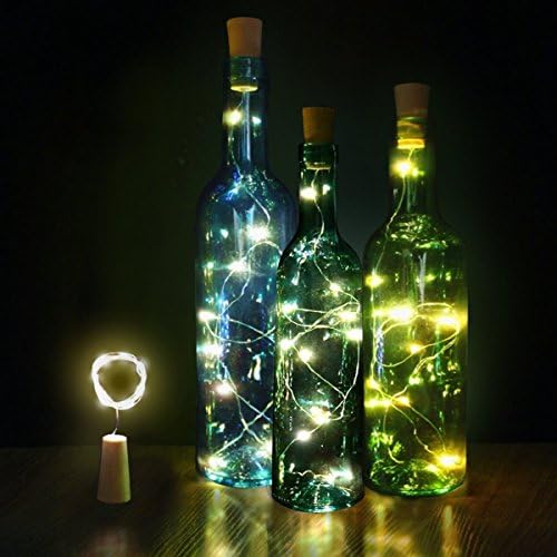Innozon Wine Bottle Light Cork Lights 4.26ft/1.3m 15 LEDs Copper Wire Starry String Light for Bottle DIY and Party, Christmas, Halloween, Décor, Xmas Gift, 6 Pack, Warm White