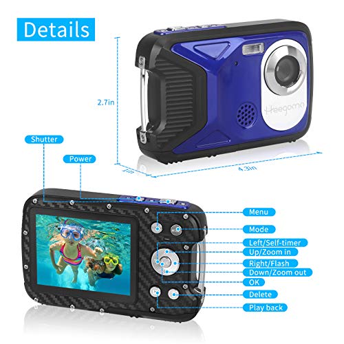 Underwater Digital Camera 16 FT HD 1080P Waterproof Camera 2.8" Screen