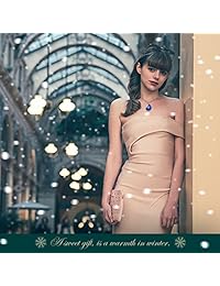 J.NINA collar "Aphrodite" rosa en forma de corazón hecho con cristal Swarovski, grabado "I love you" para mujer