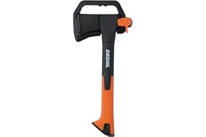 DESHIL X7 Hatchet Axe, 14” Camping Axe for Wood Splitting & Kindling with Nylon Hollow Handle, Anti-Slip Shock Absorption Grip for Outdoor Survival, Firewood, Hiking & Yard Tools