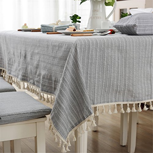 Modern simple cotton grey striped tablecloth party dining room we…