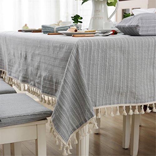 Modern simple cotton grey striped tablecloth party dining room wedding tablecloths rectangular