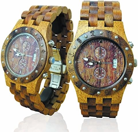 KahalaHandmade Wooden Watch Made with Asian Mango and Acacia KOA Wood Brand # 11B