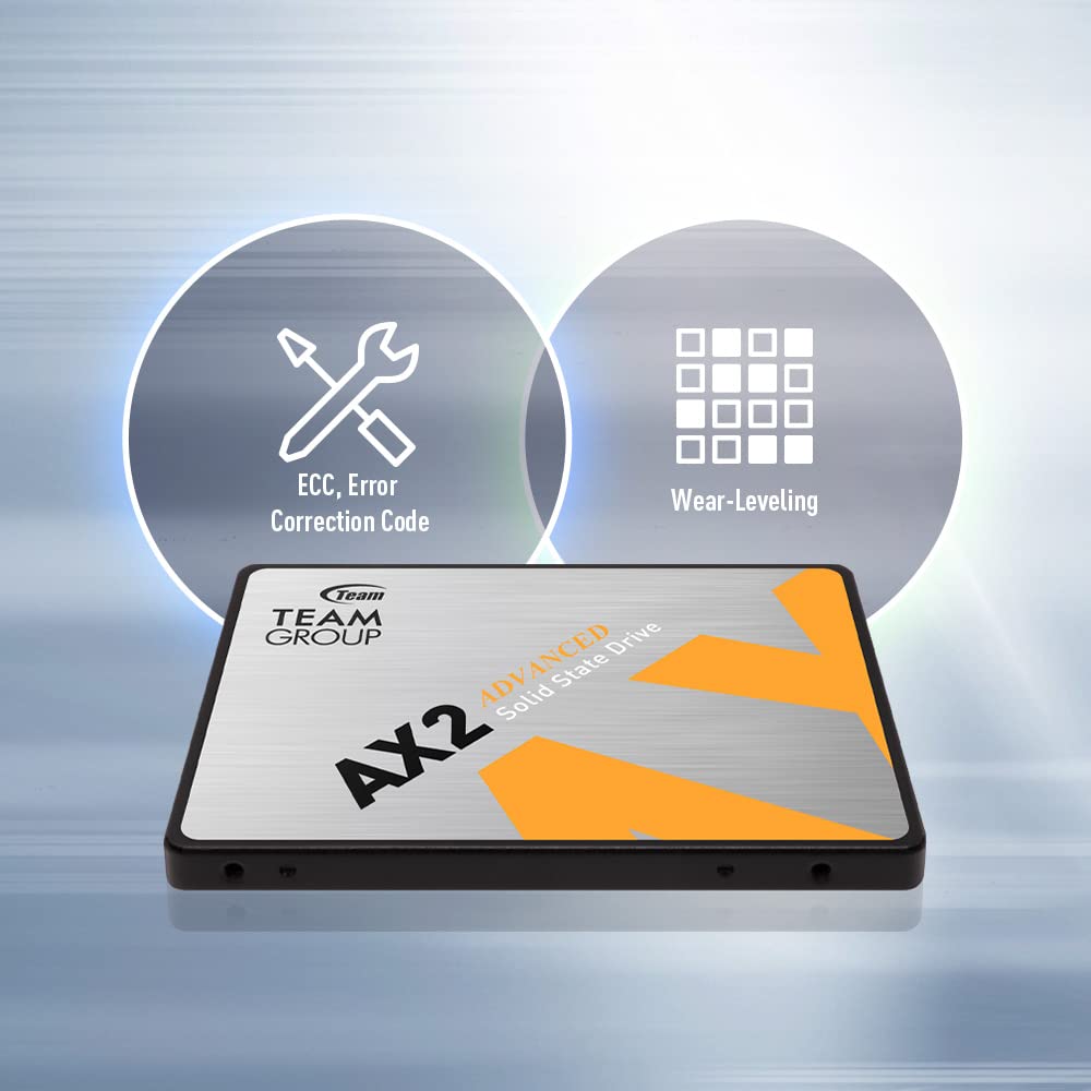 TEAMGROUP AX2 2TB 3D NAND TLC 2.5 Inch SATA III Internal Solid State Drive SSD (Read Speed up to 540 MB/s) Compatible with Laptop & PC Desktop T253A3002T0C101