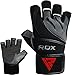 RDX Weight Lifting Gloves for Gym Workout, Long Wrist Support with Anti Slip Palm Protection – Great Grip for Fitness, Bodybuilding, Powerlifting, Strength Training, Men Women Gym Home Exercise