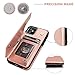 for iPhone 11 Wallet Case with Card Holder,OT ONETOP PU Leather Kickstand Card Slots Case,Double Magnetic Clasp and Durable Shockproof Cover for iPhone 11 6.1 Inch(Rose Gold)
