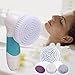 Angel Kiss Facial Deep Cleansing Brush for Body and Face Scrubber Skin Microdermabrasion Exfoliator Massage Exfoliating Removing Blackhead - 7 Brush Heads - Blue