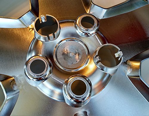 Set of 4 Silver 16 Inch 7 Spoke Replacement Honda Civic Hubcaps w/ Bolt On Retention System - Aftermarket: IWC452/16S