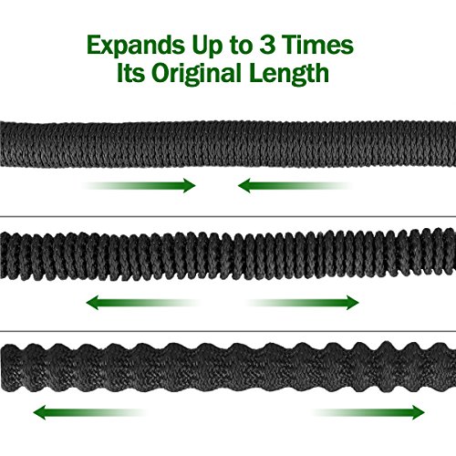 Expandable Garden Hose Set 50Ft/100Ft Magic Garden Water Hose Stretchable Hosepipe with 8-pattern Spray Nozzle & Copepr Brass Connectors & Wall Holder by Naisidier