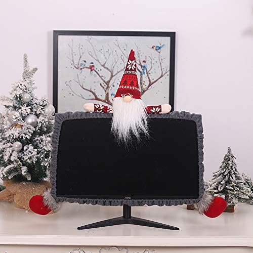 Computer Monitor Cover, Office Christmas Decorations Red