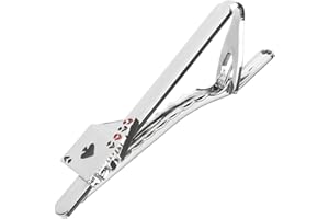 OUNONA Tie Clip for Men Poker Lapel Clip 2.55In Lightweight Metal Necktie Holder Suit Accessory for Business Wedding Party Fo