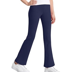 Ayolanni Flare Leggings for Girls School Uniform Workout Tights Yoga Dance Bootcut Pants Bell Bottoms Casual Kids Clothes