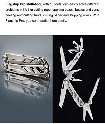 Multitool with Mini Tools,16-in-1 Multi-Purpose Pocket Multi Function Pliers Durable Stainless Steel Multi Tools for Outdoor Survival, Camping, Fishing, Hiking,Hunting Backpacking - Thumbnail 5
