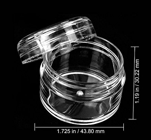 Beauticom 20G/20ML High Quality Round Clear Jars with Screw Cap Lids for Beads, Gems, Glitter, Charms, Small Arts and Crafts Items - BPA Free (Quantity: 6 Pieces)