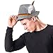 Skeleteen German Oktoberfest Alpine Fedora - Bavarian Swiss Traditional Trachten Felt Costume Hat with Feather for Kids and Adults Grey