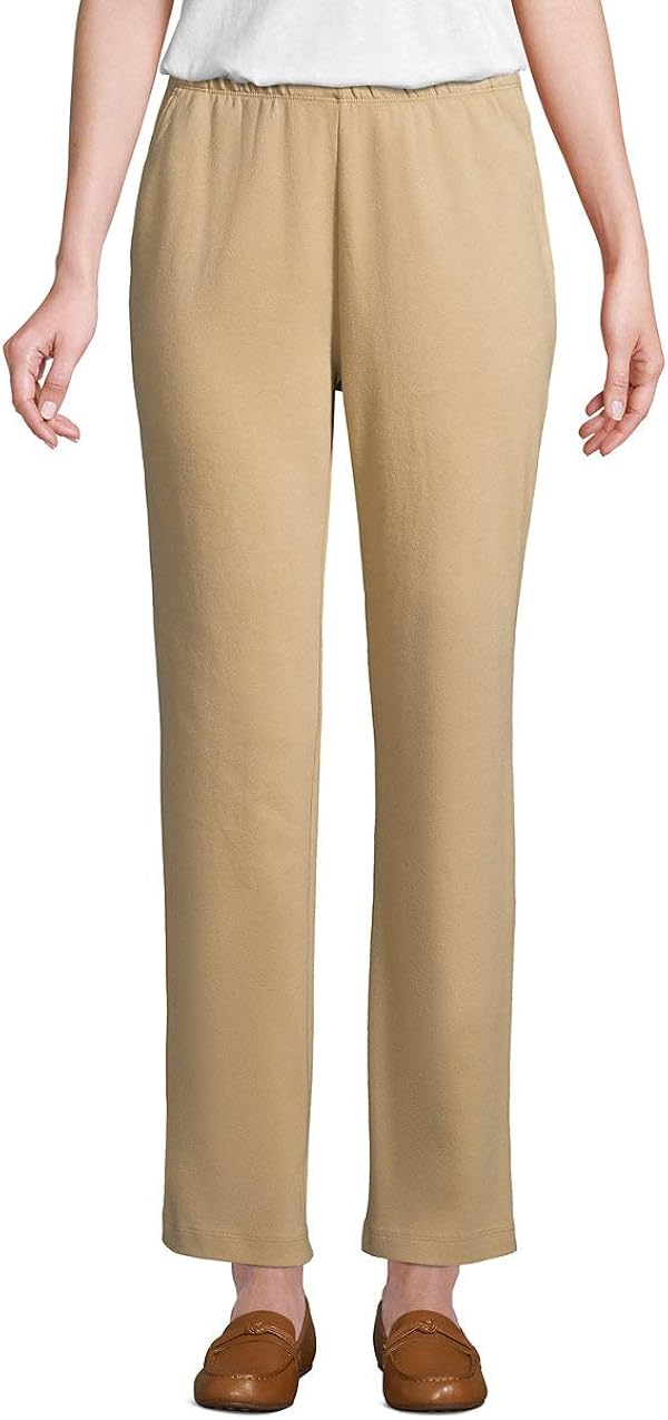 Lands' End Women's Sport Knit High Rise Elastic Waist Pull On Pants at  Women’s Clothing store