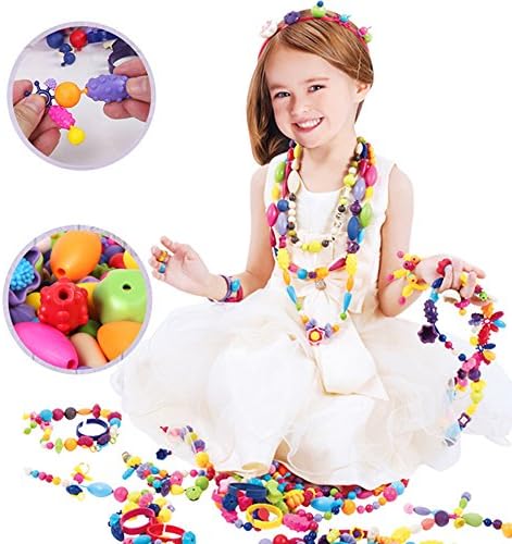 Pop Beads Set Girl Toy Yosmi Creative DIY Jewelry Making Kit Necklace Bracelet for Girls Art Crafts Snap Beads Educational Toy(165 Pieces)