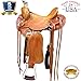 HILASON 15″ Western Leather Big Cowboy Roping Saddle Beigethumb 1