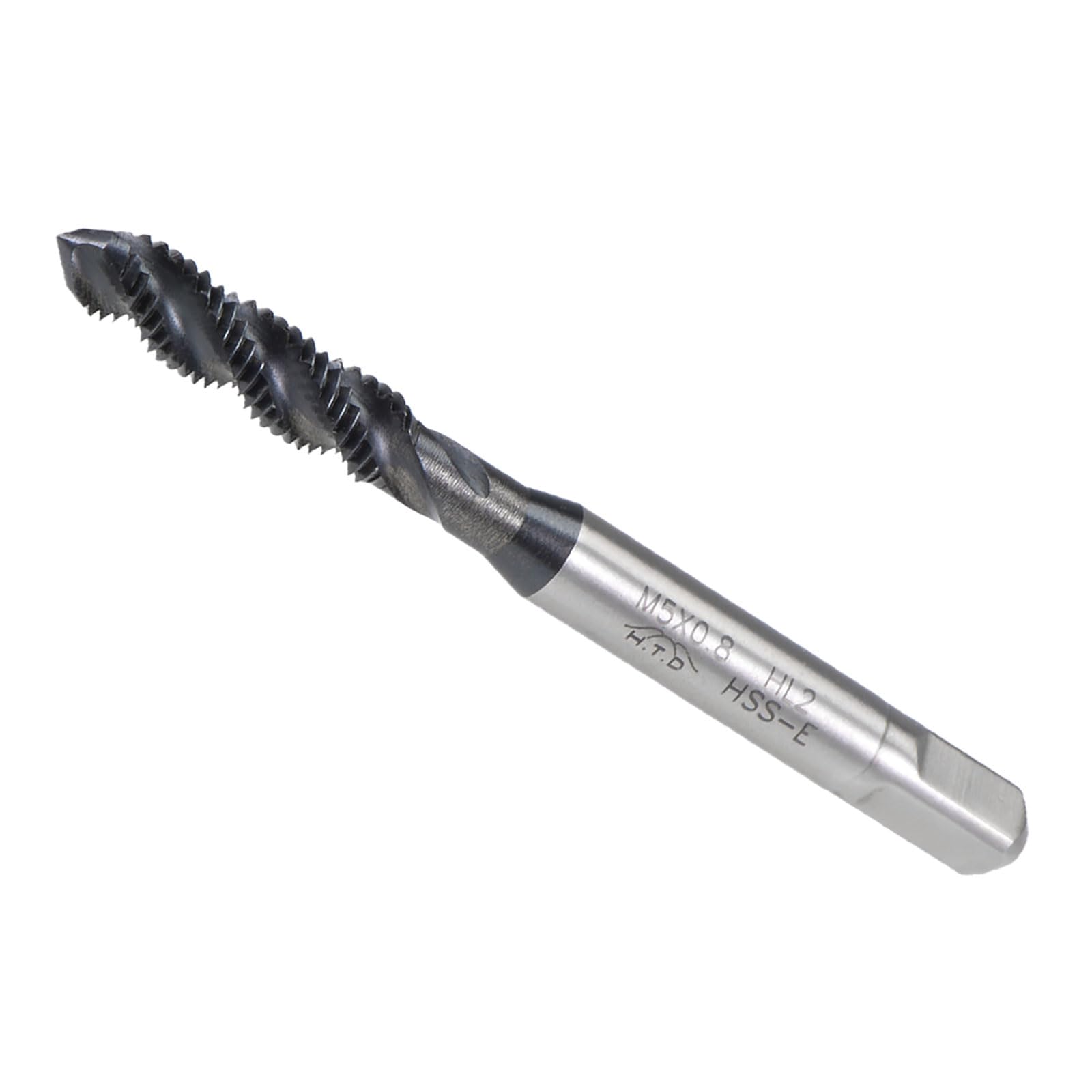 CoCud Spiral Flute Threading Tap, M5X0.8 Thread Size, Nitriding Coated HSS Tapping Tool - (Applications: for Processing Holes & Sticky Materials)
