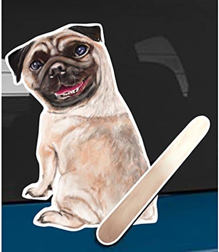 Pug dog Wagging Wiper car rear wiper sticker decal