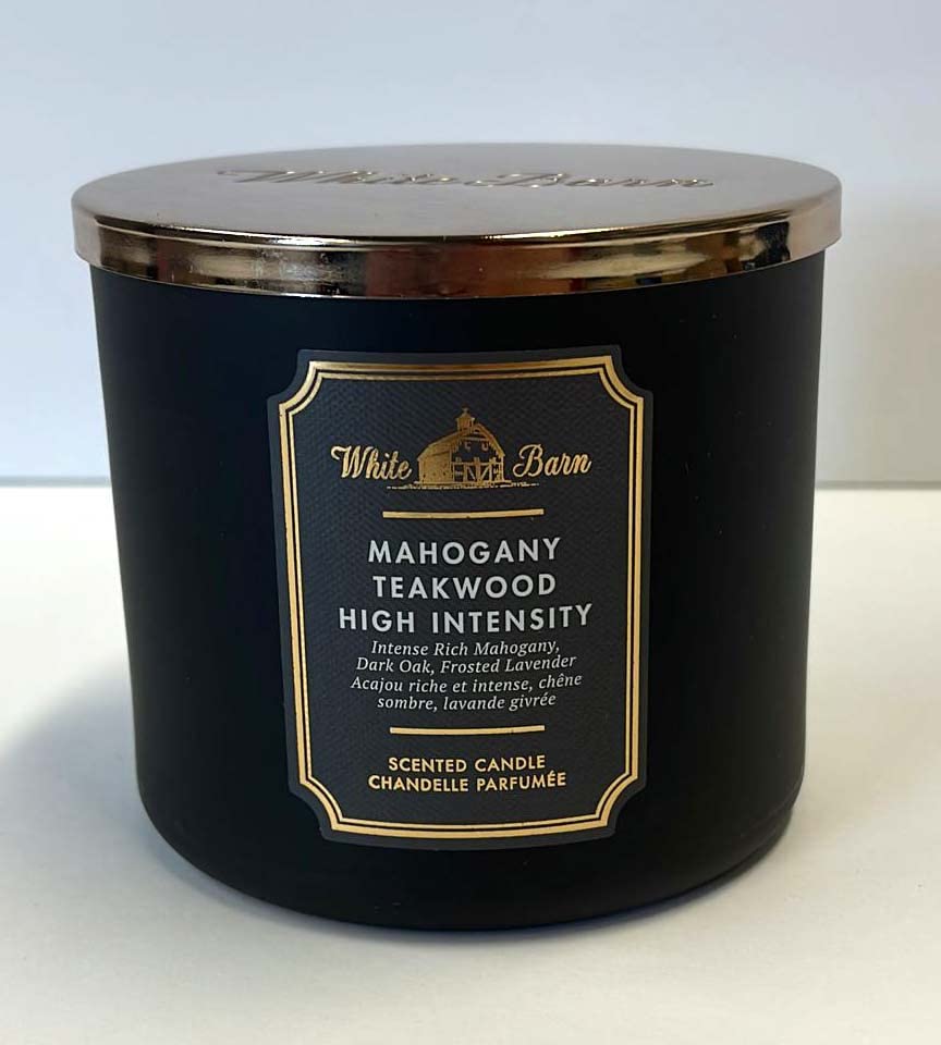 Bath & Body Works White Barn 3Wick Candle in Mahogany Teakwood High
