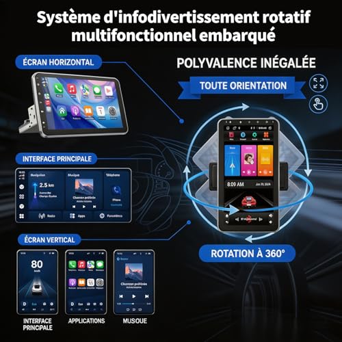 ESSGOO Car Radio 1 DIN Android 15 4+64 GB HD 10.1 Inch Touch Screen Manually Adjustable Wireless CarPlay & Android Auto GPS WiFi Bluetooth FM Global