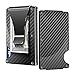 Carbon Fiber Minimalist Wallet for Men - RFID Blocking Credit Card Holder Metal Wallet- Money Clip Slim Front Pocket