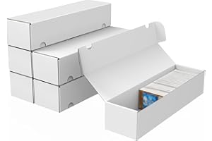 XRACV Trading Card Storage Box, 6-Pack 1100 Count White Corrugated Cardboard Bulk Sports Storage Box for TCG/Magic/Mtg Basketball Cards, Collectible Trading Cards