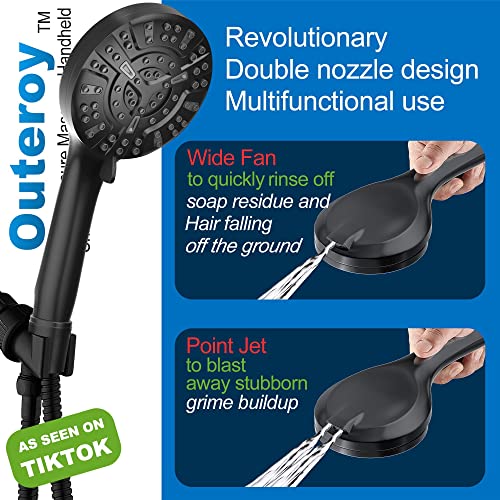 Outeroy High Pressure Filtered Shower Head with Handheld, Mineral 10