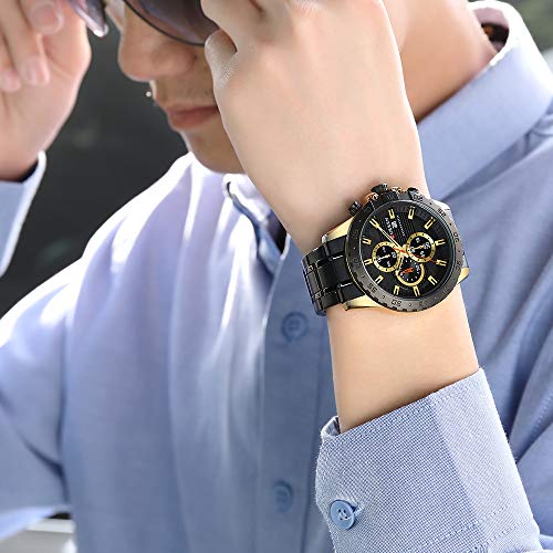 Curren 8334 - Reloj de negocios para hombre (múltiples zonas horarias), color negro - Imagen 6