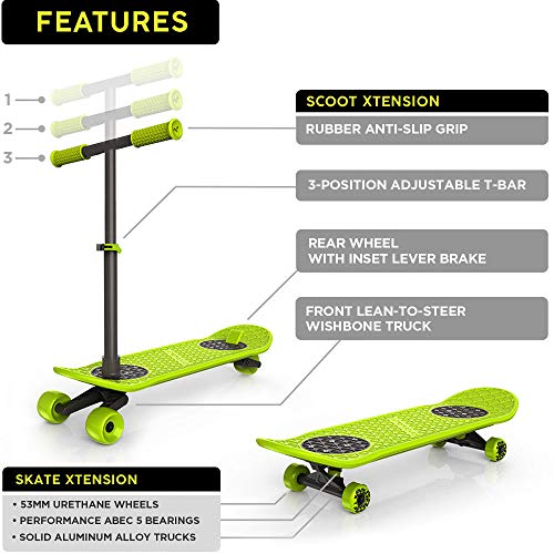 MorfBoard Skate & Scoot Combo Set, Chartreuse/Black Color Pricepulse