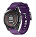 Wearable4U Garmin Fenix 5X 26mm Quick Release Easy Fit Silicone Replacement Watch Band for Garmin Fenix 5X, Quatix 3, Fenix 3 HR, Fenix 3, Tactix Bravo, Foretrex 601, Foretrex 701 (Purple)