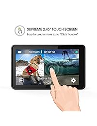 DBPOWER EX7000 PRO - Cámara de acción 4K, pantalla táctil LCD de 2.4 pulgadas, con sensor de imagen Sony de 16 MP, cámara deportiva a prueba de agua y lente gran angular de 170 °, 2 baterías recargables