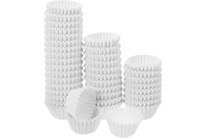 Mipcase 1000pcs Mini Cupcake Liners : Disposable Paper Muffin Cups Mini Baking Cups for Wedding Party, 1.57X1.57X0.79in (Whit