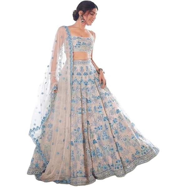 Amazon.com: Anavrin outlets Dusty Multi Thread Bollywood Stylish Designer  Ready to Wear Lehenga Choli Party Wear Beautiful Choli (OFF WHITE, L),  Large : Clothing, Shoes \u0026 Jewelry