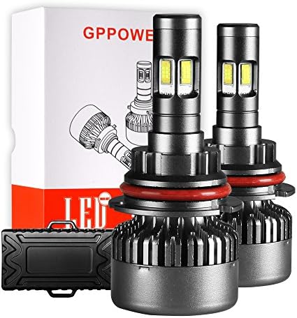 GPPOWER Car LED Headlight Bulbs 4 Side CSP 9007 HB5 ALL IN ONE Lamp Conversion Kit 100W 12000LM 6000k white warranty 2year (HB5/9007)