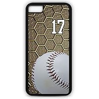 iPhone 8 Plus 8+ Case Baseball B047Z Choice of Any Personalized Name or Number Tough Phone Case by TYD Designs in Black Plastic and Black Rubber with Team Jersey Number 17