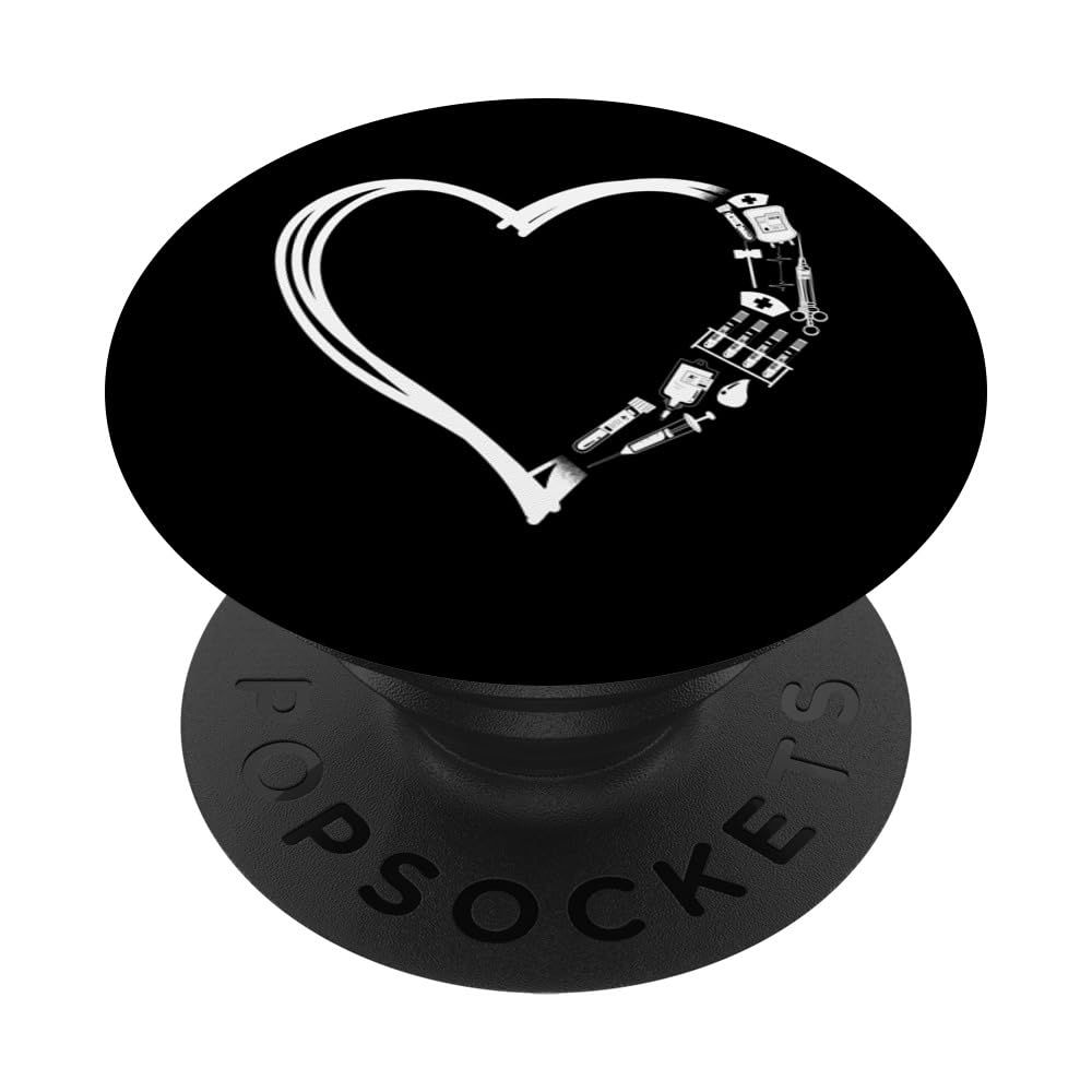 Phlebotomist Tech Technician Heart PopSockets Adhesive PopGrip