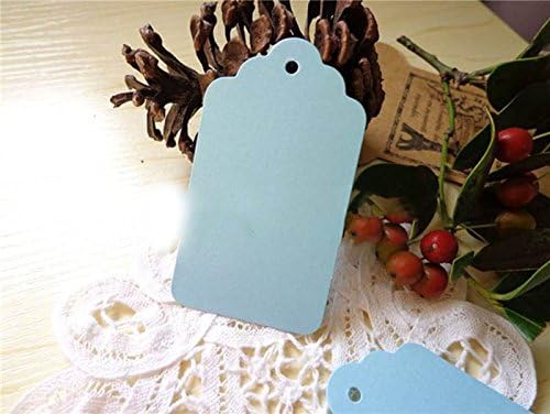 Pack of 50 Light Blue Tags Scallop Wedding Gift Blank Label